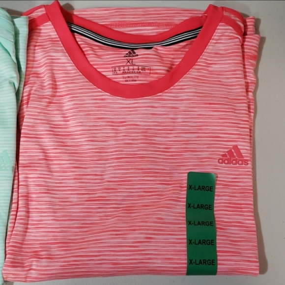 Clearance ADIDAS women's Climalite striped Shirt NWT - Picture 3 of 4